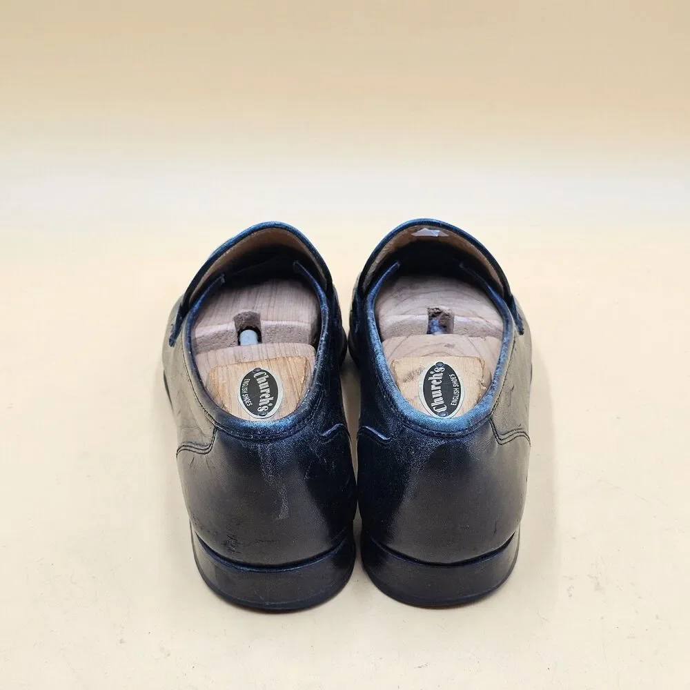 Church's Black Leather Braided Loafers Men's 9.5 M With Original Wood Shoe Trees